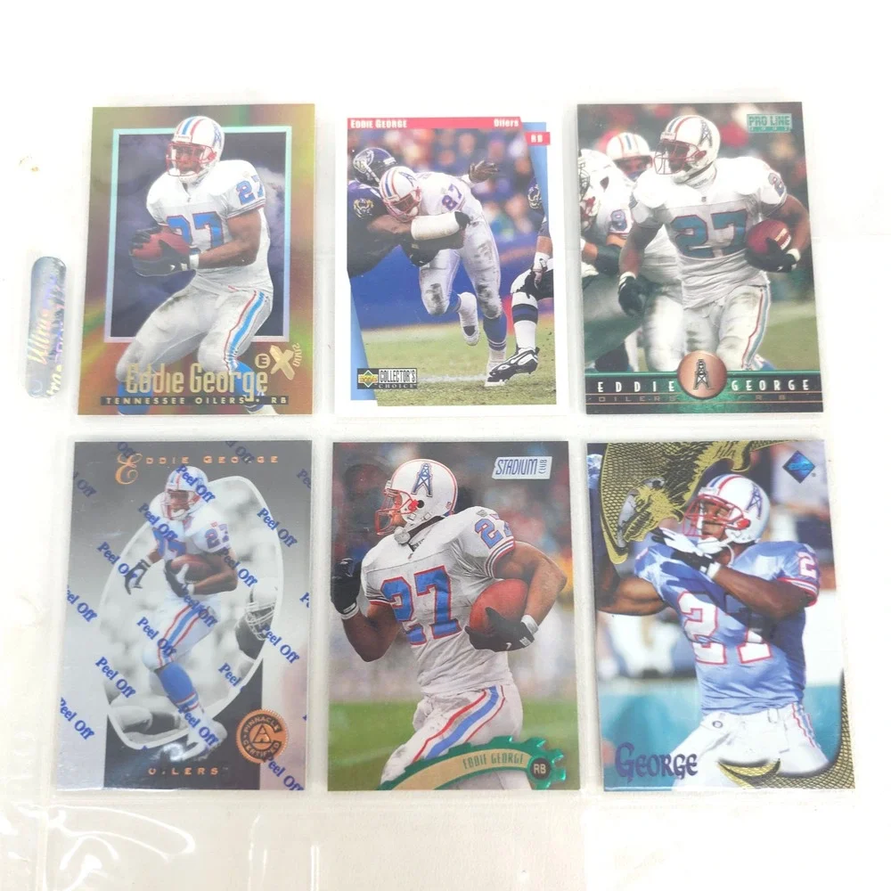 Eddie George Football Cards x30 Titans Fleer Topps Score NFL Inserts Autographed - Picture 6 of 10